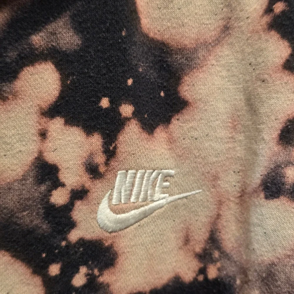 Nike Swoosh Hoodie Bleached Customized Graphics Grunge Skater Streetwear Mens XL